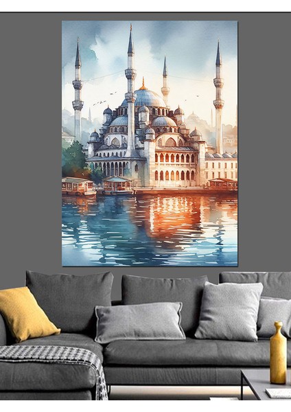 Deniz Kenarında Camii Dekoratif Kanvas - Mdf Ahşap Tablo modelleri