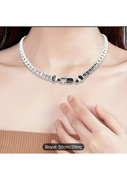 Gümüş Kolye 50 cm /20 In Lüks Tasarım Gümüş Kolye Zincir 925 Ayar fırsatları