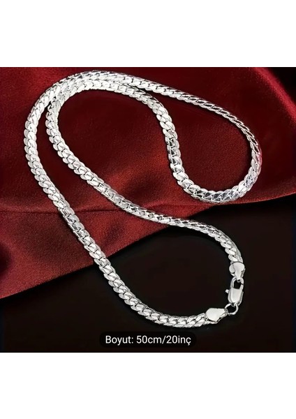 Gümüş Kolye 50 cm /20 In Lüks Tasarım Gümüş Kolye Zincir 925 Ayar