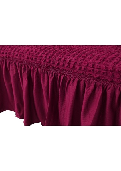 Bordo Renk Bürümcük Kumaş Likralı Yikanabilir 2 Kişilik Koltuk Örtüsü 2'li Kanepe Kılıfı 1 Adet modelleri