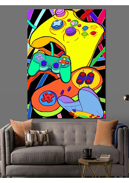 Oyun Konsolları Dekoratif Kanvas - Mdf Ahşap Tablo