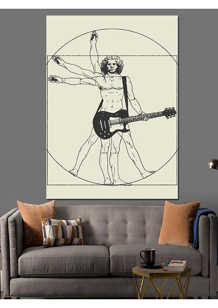 Gitaristin Anatomisi Dekoratif Kanvas - Mdf Ahşap Tablo fırsatları