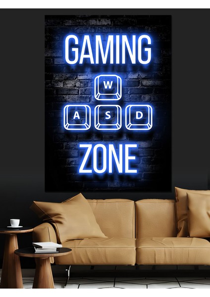 Gamer Alanı Dekoratif Kanvas - Mdf Ahşap Tablo