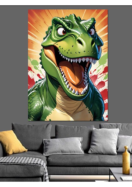 Sevimli Dinazor Dekoratif Kanvas - Mdf Ahşap Tablo modelleri