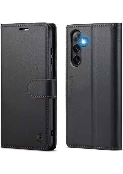 Samsung S23 Fe Uyumlu Kapaklı Kartlıklı Deri Görünümlü Kılıf Case