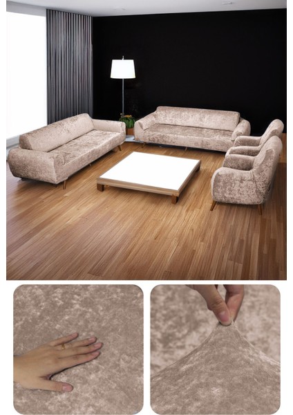 Kadife Lastikli 3 3 1 1 Koltuk Örtüsü Takımı| Kanepe Kılıfı| Çekyat Örtüsü Kılıfı