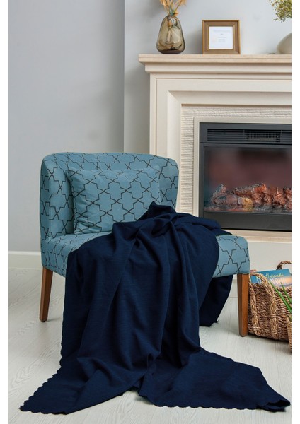 Tek Kişilik Koltuk Örtüsü Berjer Örtüsü Koltuk Şalı 2 Adet 110X175 CM Lacivert
