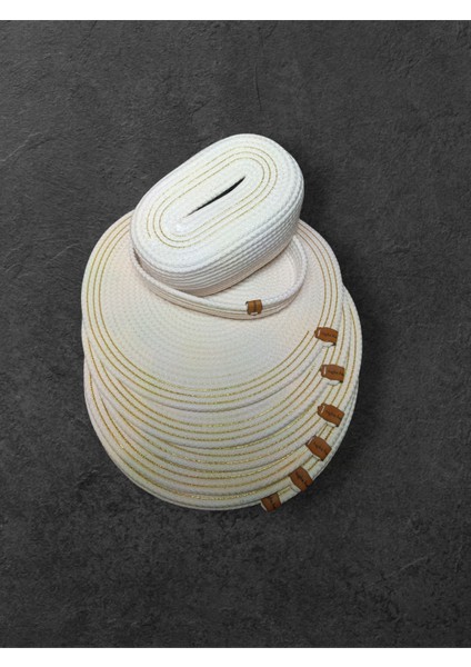 Tuğba Hand Made supla Runner.6 Kişilik 8 Parça Supla Takımı Amerikan Servisi Sofra Düzenleyici