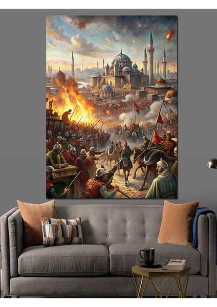 Savaş Temalı Osmanlı Dekoratif Kanvas - Mdf Ahşap Tablo fiyatları