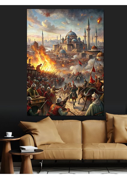 Savaş Temalı Osmanlı Dekoratif Kanvas - Mdf Ahşap Tablo fırsatları