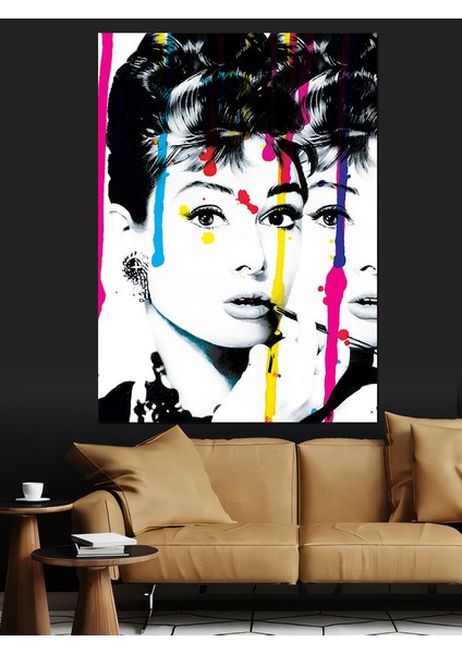 Audrey Hepburn Dekoratif Kanvas - Mdf Ahşap Tablo