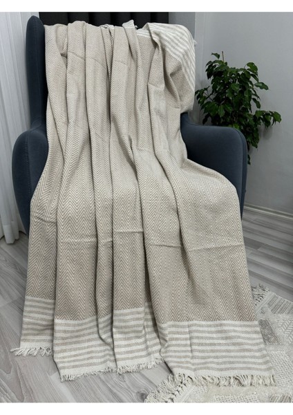 Eko Kollları Örten Buldan Bezi Pamuklu Koltuk Şalı Kanepe Çekyat Örtüsü 170X300 Vizon fiyatları