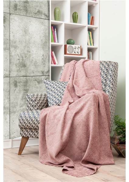 Koltuk Örtüsü | Çekyat Örtüsü | Koltuk Şalı 175X215 Jakar Kaymaz Koltuk Örtüsü| Gül Kurusu