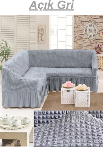 Bürümcük L Köşe Koltuk Örtüsü. 7 Kişilik Esnek, Yıkanabilir Köşe Koltuk Kılıfı. Toplam Uzunluk 550C