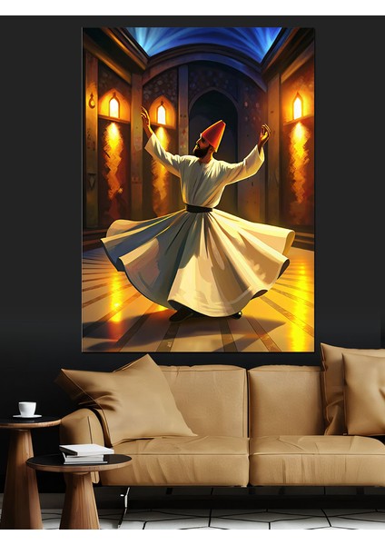 Semazen Mevlevi Dekoratif Kanvas - Mdf Ahşap Tablo modelleri