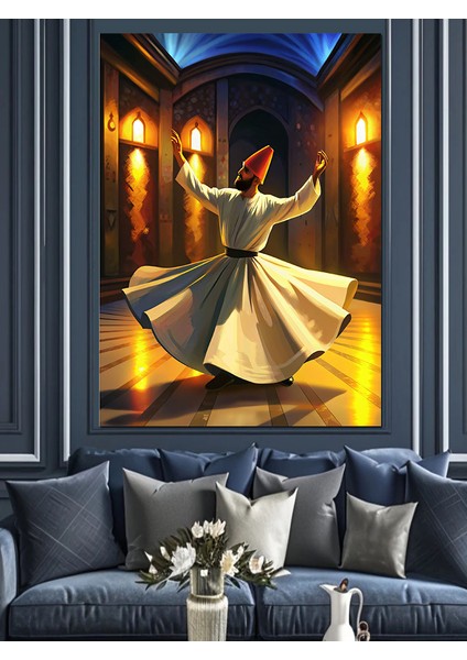 Semazen Mevlevi Dekoratif Kanvas - Mdf Ahşap Tablo fırsatları