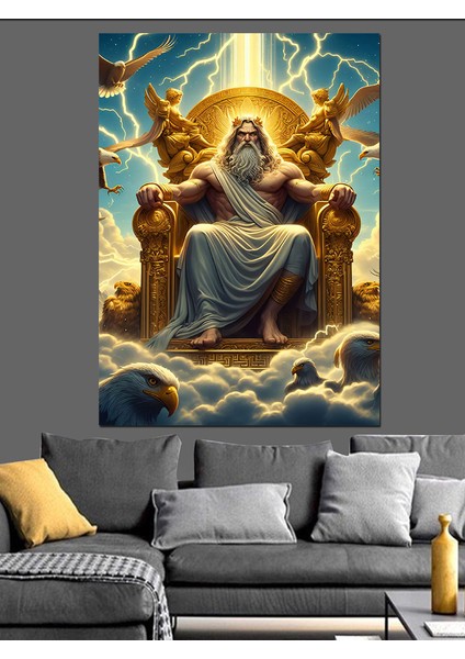 Zeus Dekoratif Kanvas - Mdf Ahşap Tablo