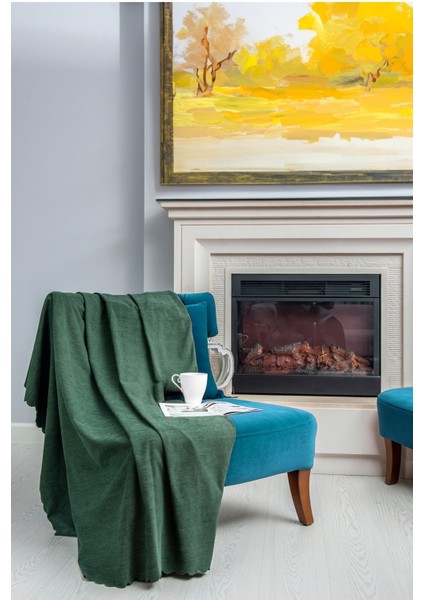 Tek Kişilik Koltuk Örtüsü Berjer Örtüsü Koltuk Şalı 2 Adet 110X175 CM Yeşil