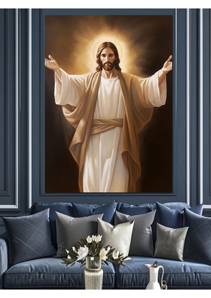 Jesus Christ Hz Isa Dekoratif Kanvas - Mdf Ahşap Tablo fırsatları
