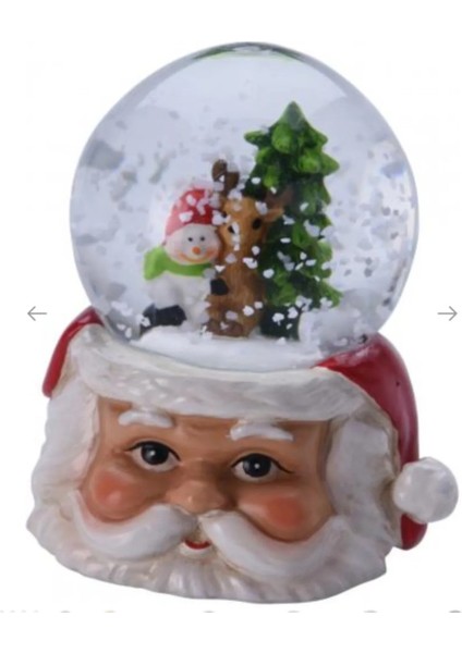 Snowball 65MM Kar Küre Biblo Yılbaşı Noel Baba Kardan Adam Çam Ağaç Cam Poliresin Sevimli 1 Adet
