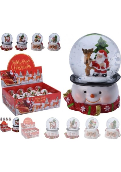 Snowball 65MM Kar Küre Biblo Yılbaşı Noel Baba Kardan Adam Çam Ağaç Cam Poliresin Sevimli 1 Adet