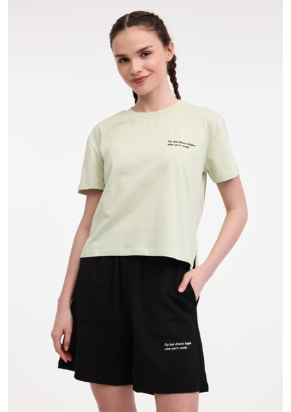 Wl Anna 11 5fx Pastel Yesıl Kadın Kısa Kol T-Shirt