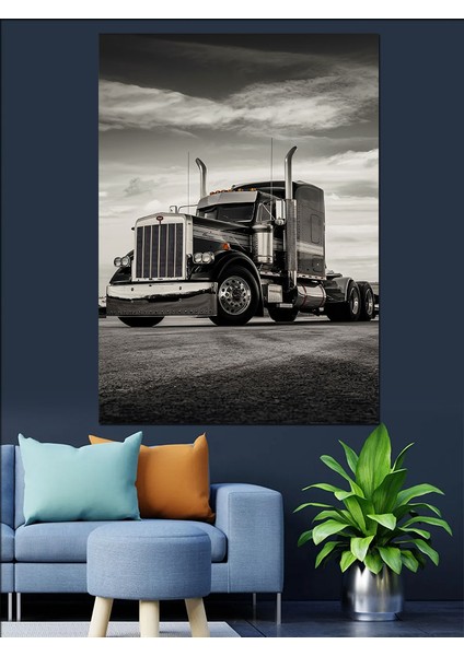 Siyah Beyaz Tır Dekoratif Kanvas - Mdf Ahşap Tablo modelleri
