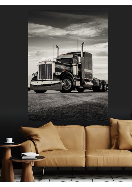 Siyah Beyaz Tır Dekoratif Kanvas - Mdf Ahşap Tablo fırsatları