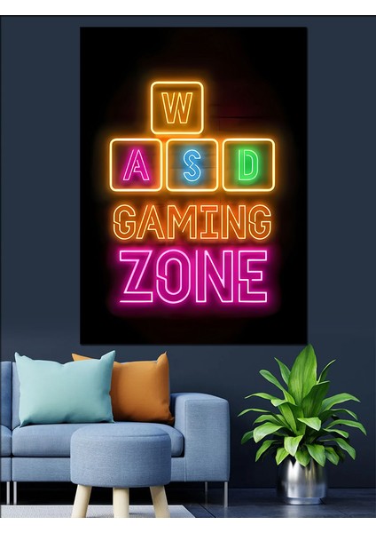 Gamer Temalı Dekoratif Kanvas - Mdf Ahşap Tablo