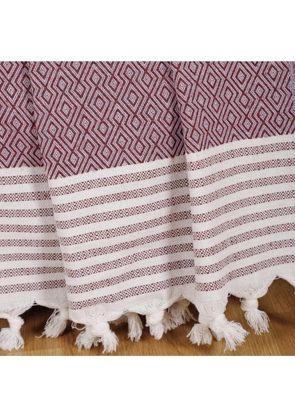 Buldan Işi Pamuklu Koltuk Örtüsü 170X210 cm Kaliteli Koltuk Şalı Çekyat Kanepe Örtüsü - Mürdüm