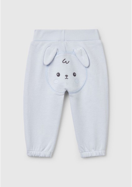 Bebek Toz Mavi Arkası Tavşan Detaylı Beli Lastikli Eşofman Altı fiyatları