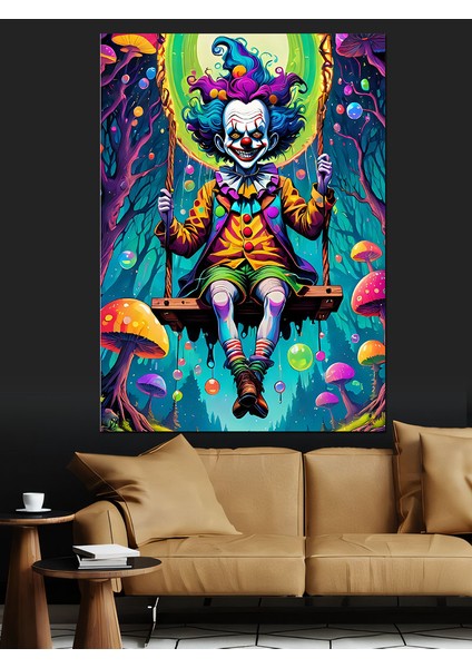 Palyaço ve Harikalar Diyarı Dekoratif Kanvas - Mdf Ahşap Tablo fiyatları