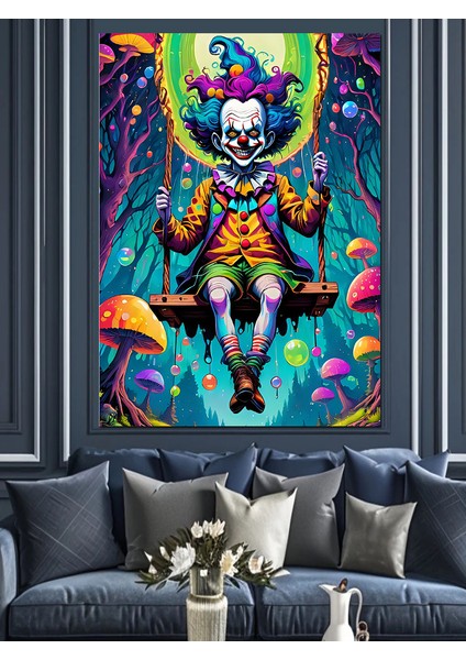 Palyaço ve Harikalar Diyarı Dekoratif Kanvas - Mdf Ahşap Tablo modelleri