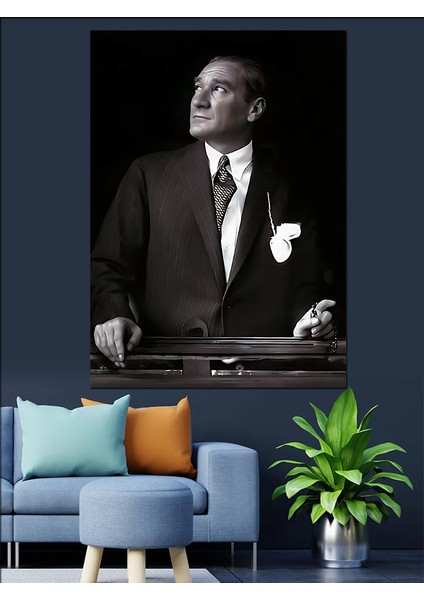 Mustafa Kemal Atatürk Dekoratif Kanvas - Mdf Ahşap Tablo