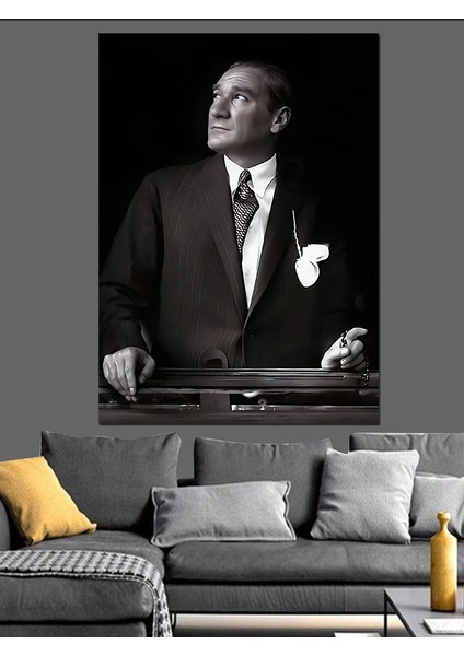 Mustafa Kemal Atatürk Dekoratif Kanvas - Mdf Ahşap Tablo fırsatları