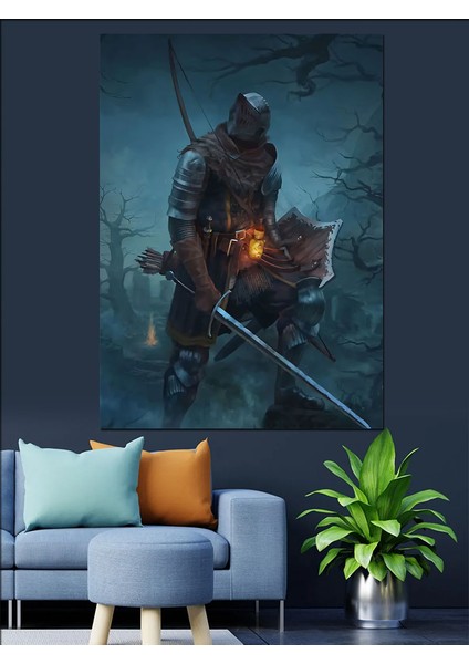 Dark Souls Dekoratif Kanvas - Mdf Ahşap Tablo