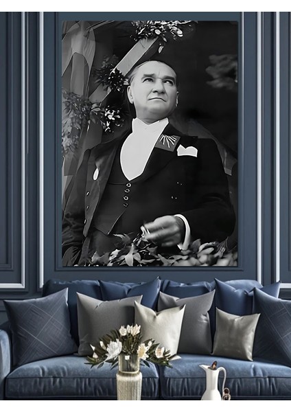 Mustafa Kemal Atatürk Dekoratif Kanvas - Mdf Ahşap Tablo