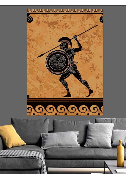 Mızraklı Asker Dekoratif Kanvas - Mdf Ahşap Tablo