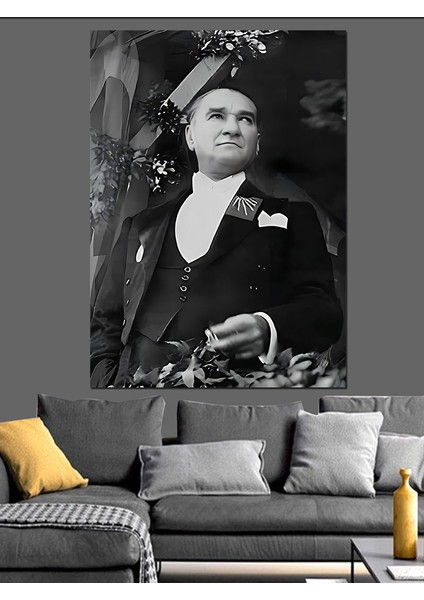 Mustafa Kemal Atatürk Dekoratif Kanvas - Mdf Ahşap Tablo