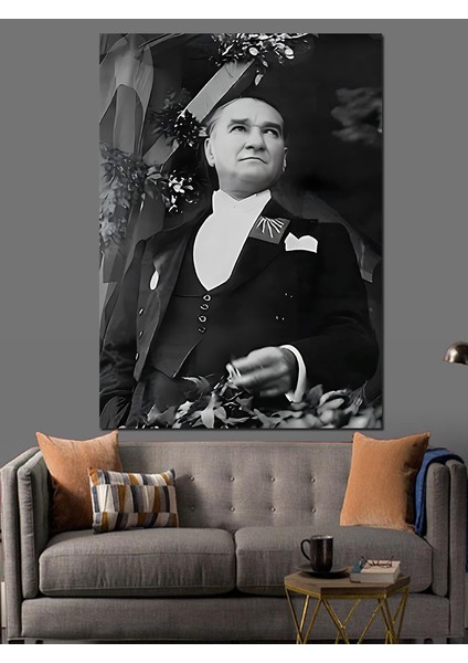 Mustafa Kemal Atatürk Dekoratif Kanvas - Mdf Ahşap Tablo