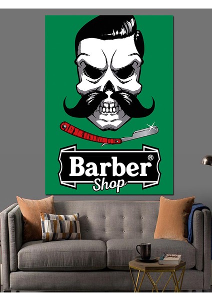 Berber Dükkanı Dekoratif Kanvas - Mdf Ahşap Tablo fiyatları