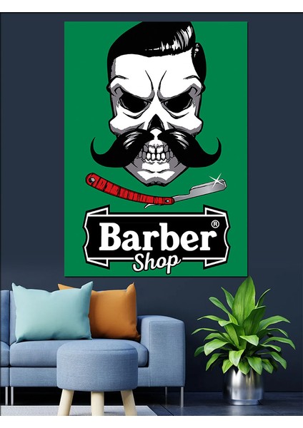 Berber Dükkanı Dekoratif Kanvas - Mdf Ahşap Tablo modelleri