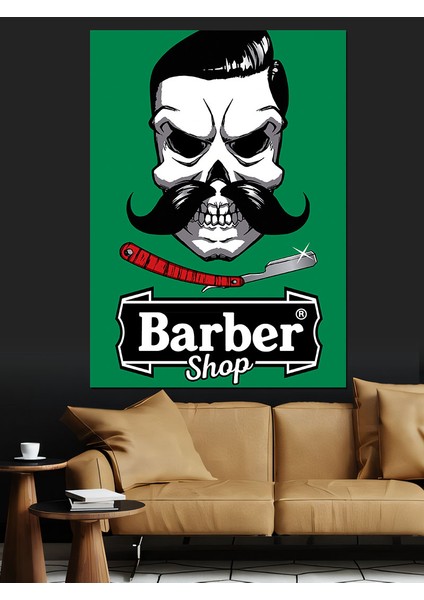 Berber Dükkanı Dekoratif Kanvas - Mdf Ahşap Tablo fırsatları