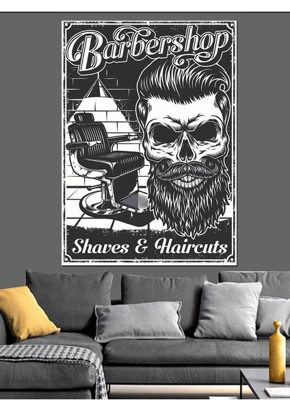 Erkek Kuaförü Berber Dekoratif Kanvas - Mdf Ahşap Tablo fiyatları