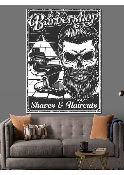 Erkek Kuaförü Berber Dekoratif Kanvas - Mdf Ahşap Tablo modelleri