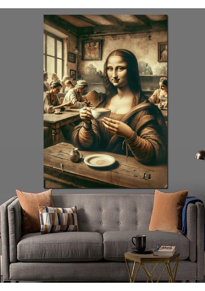 Mona Lisa Pop Art Dekoratif Kanvas - Mdf Ahşap Tablo