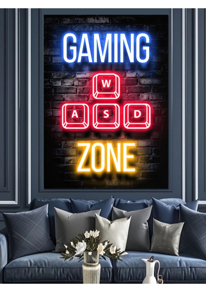 Gamer Temalı Dekoratif Kanvas - Mdf Ahşap Tablo