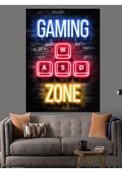 Gamer Temalı Dekoratif Kanvas - Mdf Ahşap Tablo