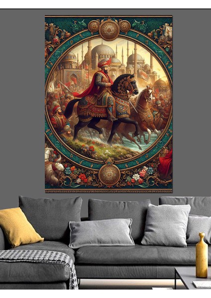 Osmanlı Padişahı Sefere Çıkıyor Dekoratif Kanvas - Mdf Ahşap Tablo