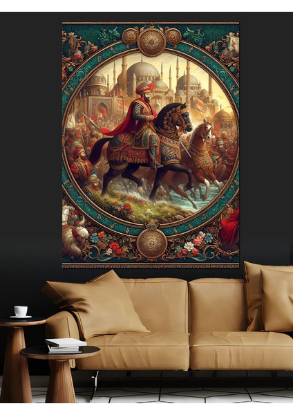 Osmanlı Padişahı Sefere Çıkıyor Dekoratif Kanvas - Mdf Ahşap Tablo fırsatları